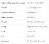 VH900 Tumbler Parts Washer Specs