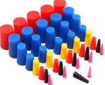 40Pc High Temp Silicone Rubber Powder Coating Paint Solid Tapered Stopper Plug Kit